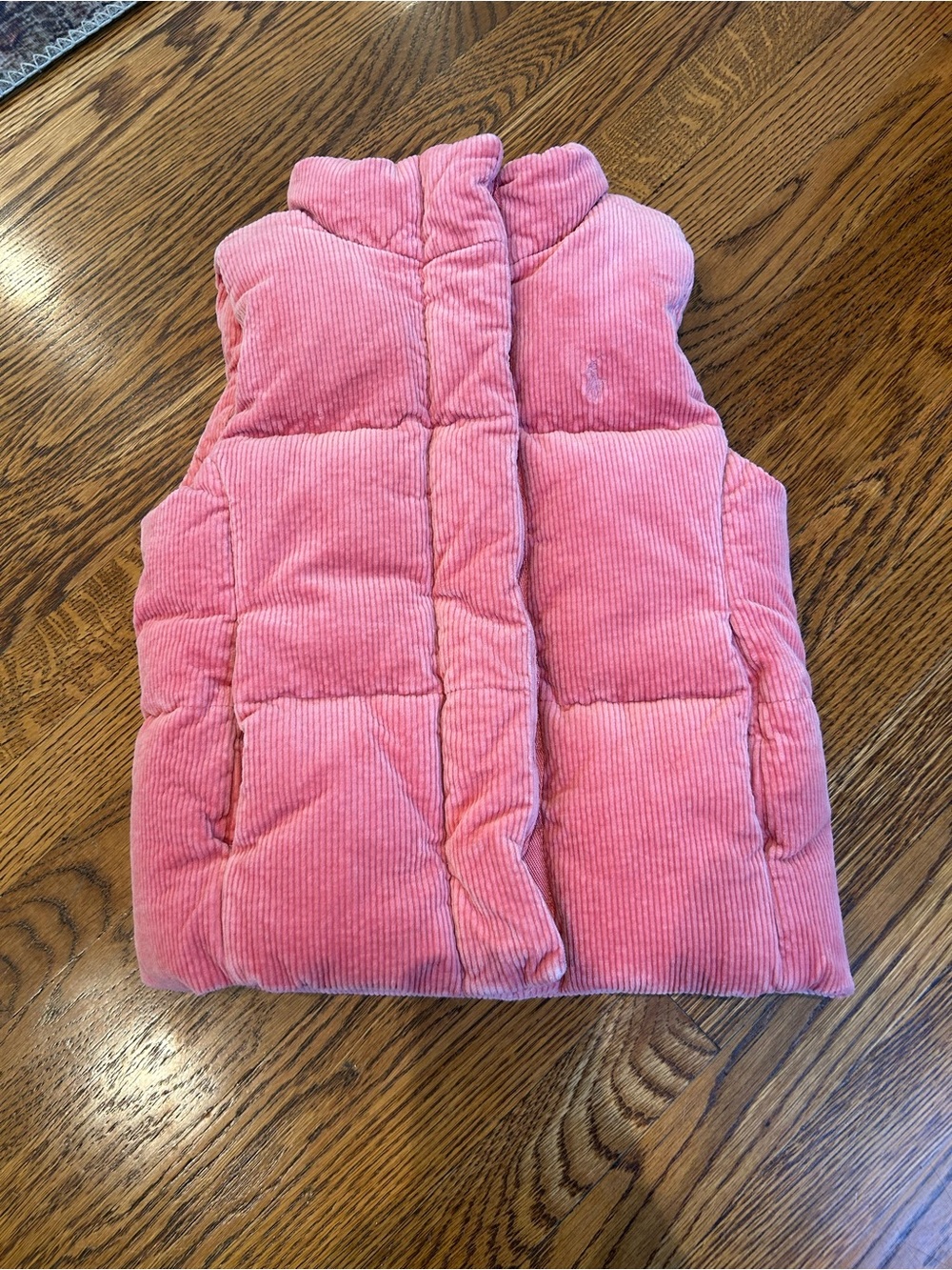 Girls Pink Corduroy Puffer Vest